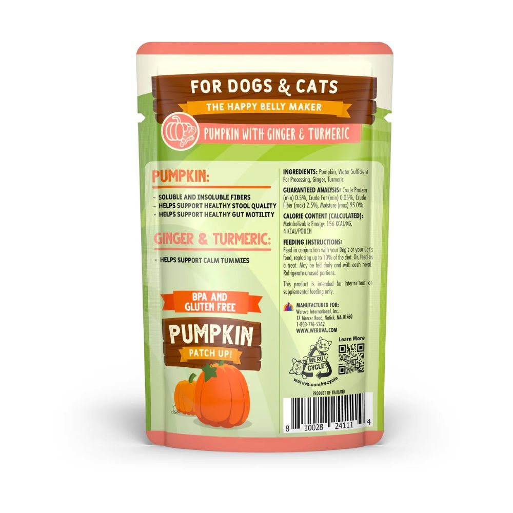 Weruva Pumpkin Patch Up Pumpkin with Ginger & Turmeric Dog & Cat Food, 1.05-Oz