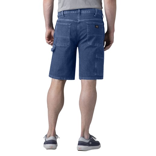 Men's Active Waist Carpenter Shorts in Stonewashed Indigo Blue
