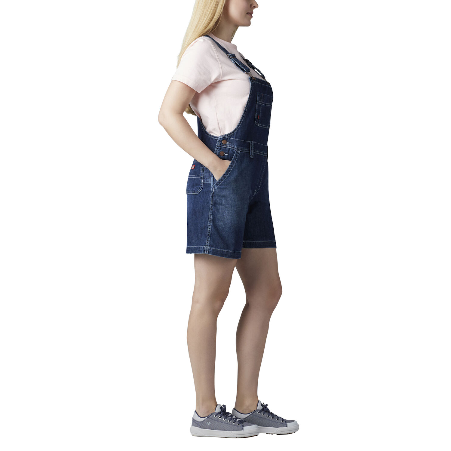 Women's Bib Shortalls in Archive Wash