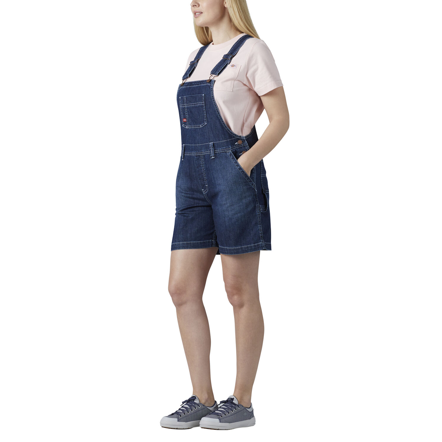 Women's Bib Shortalls in Archive Wash