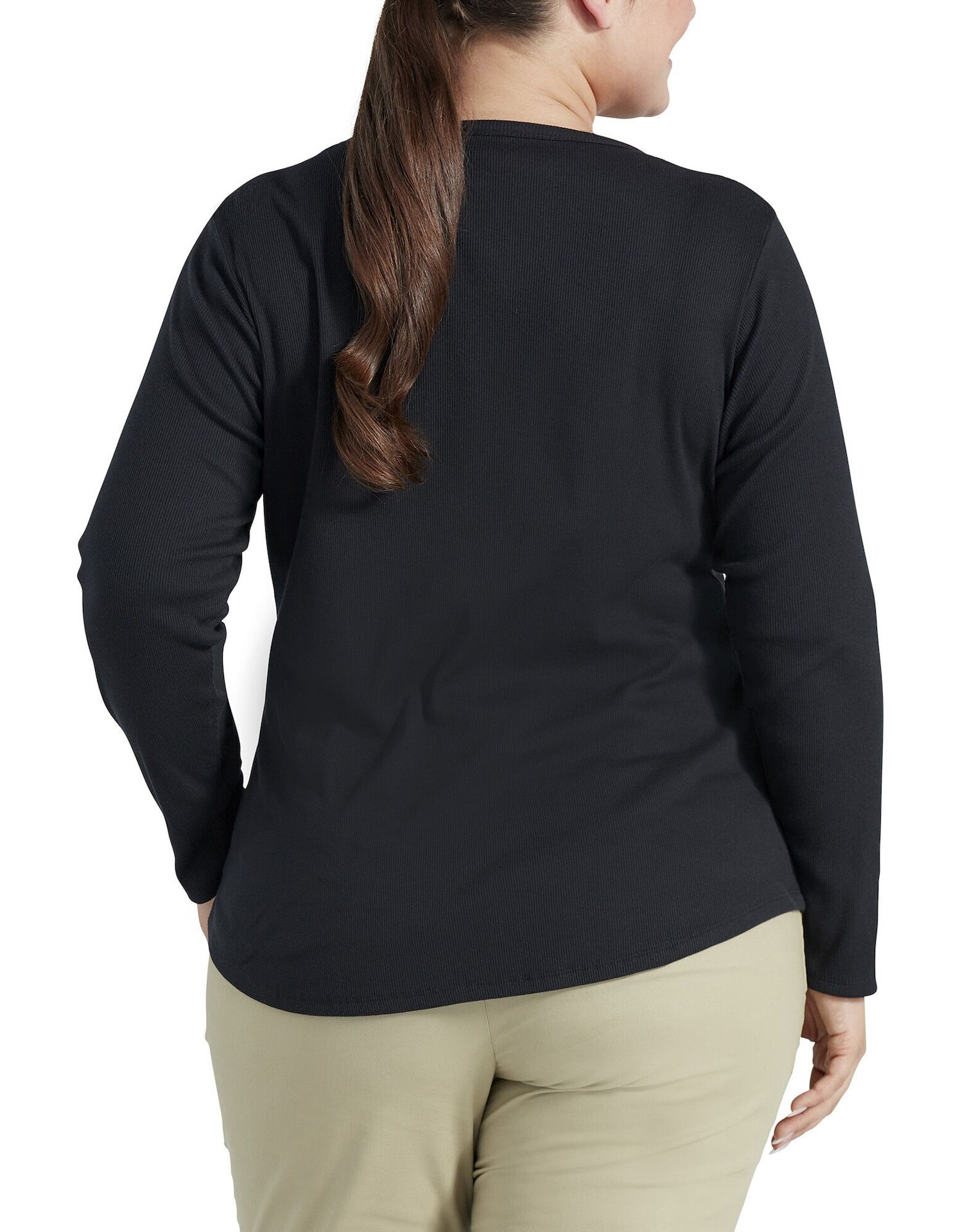 Dickies Women's Plus Long Sleeve Henley Shirt