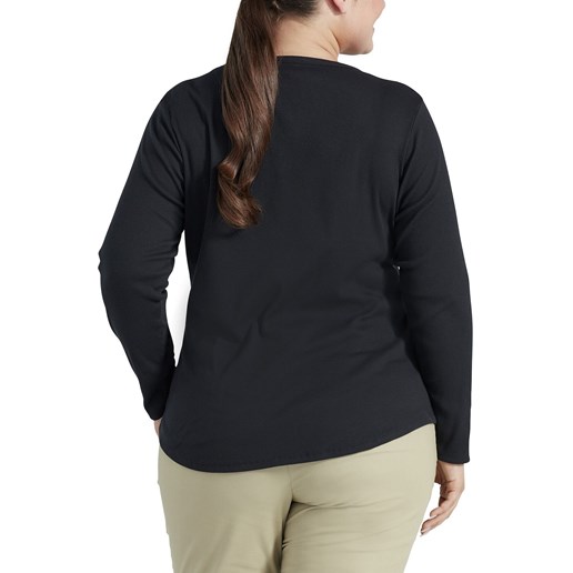 Women's Plus Long Sleeve Henley Shirt
