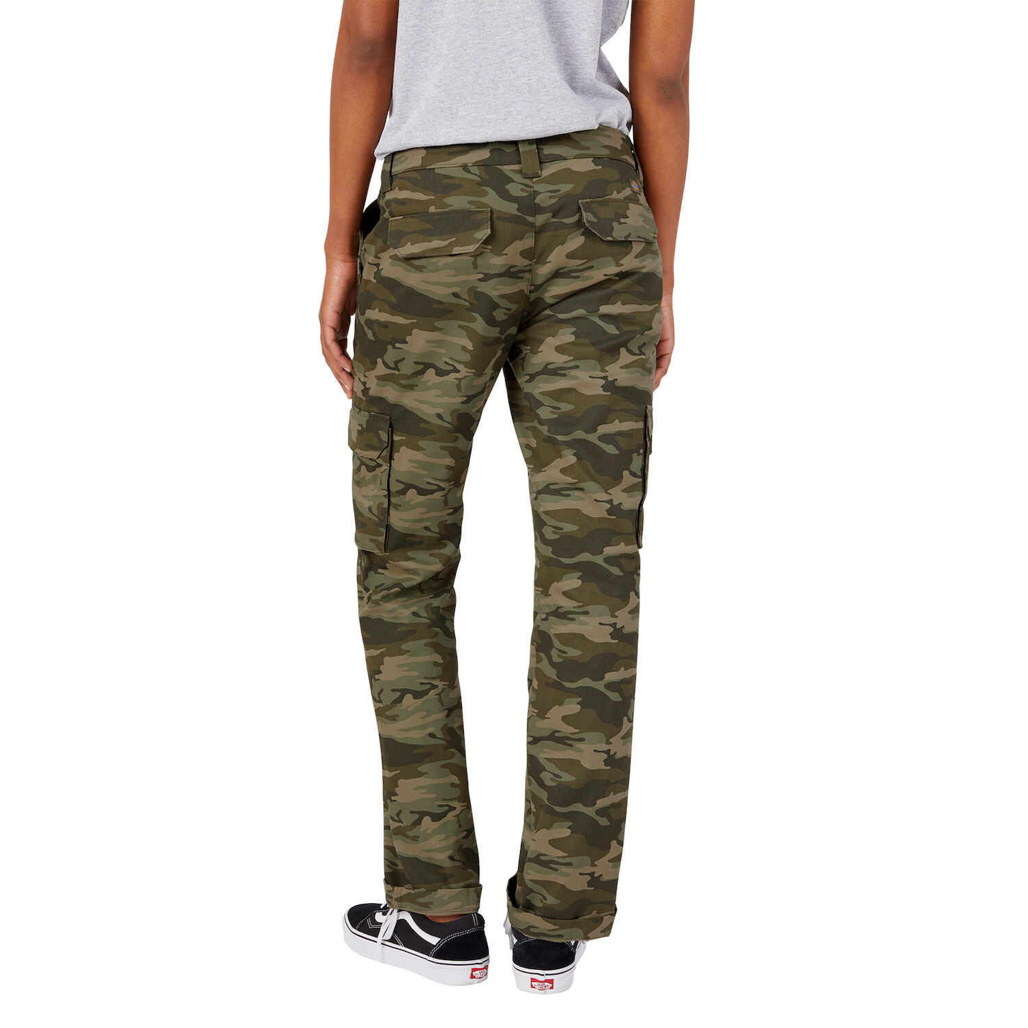 Women's Stretch Relaxed Cargo Pants in Light Sage Camo