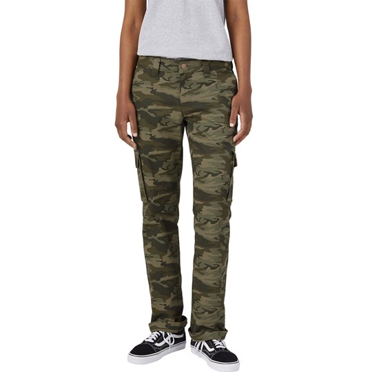 Women's Stretch Relaxed Cargo Pants in Light Sage Camo - Pants
