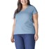 Women's Plus Short Sleeve V-Neck T-Shirt in Dusty Blue