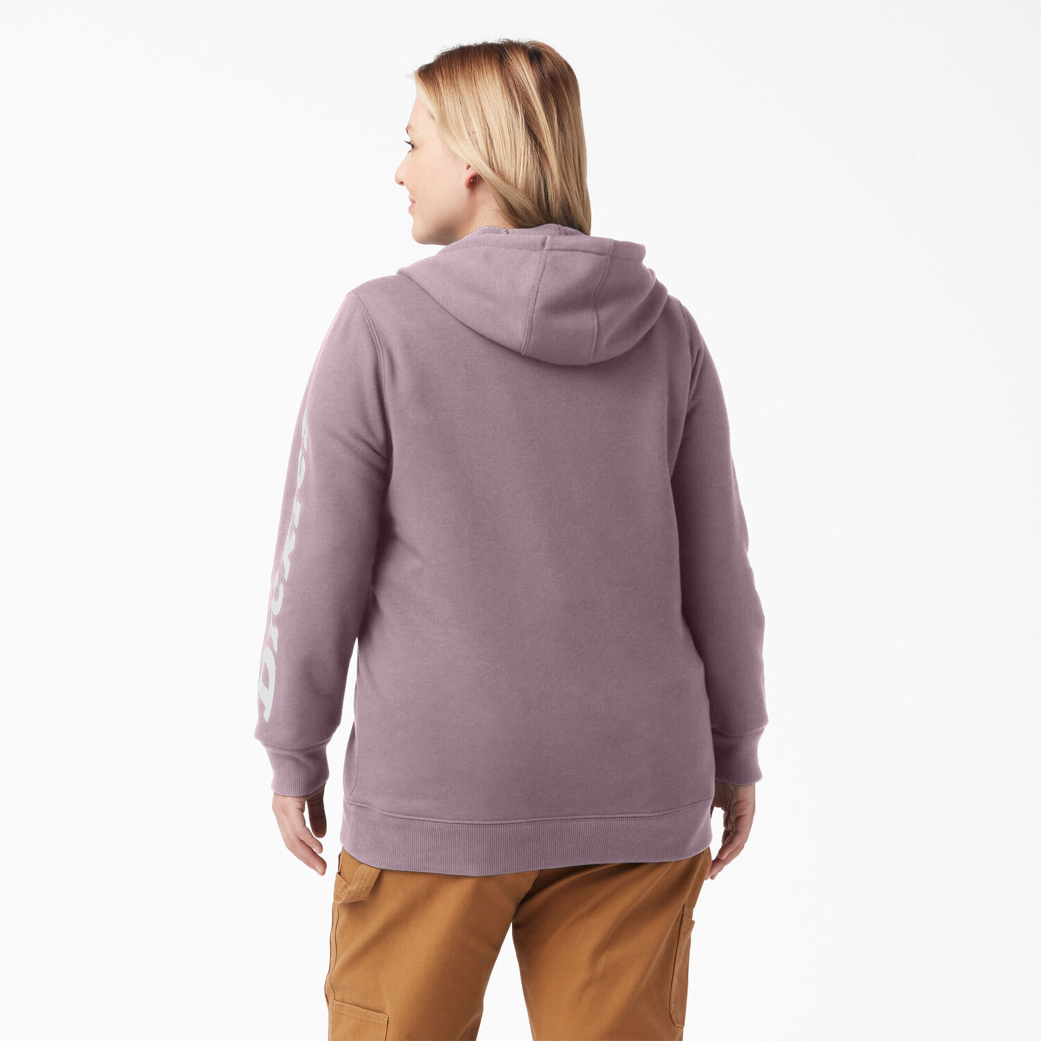 Dickies Women's Plus Water Repellent Sleeve Logo Hoodie in Lilac