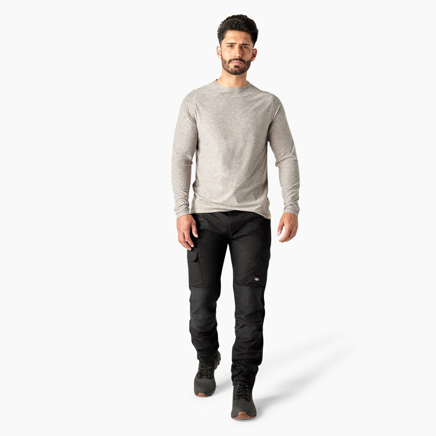 Dickies Men's Temp-iQ 365 Regular Fit Double Knee Tapered Duck Pants in Rinsed Black