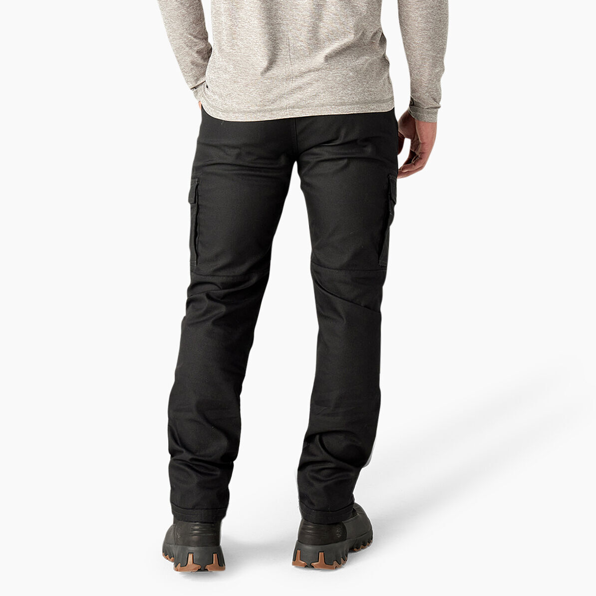 Dickies Men's Temp-iQ 365 Regular Fit Double Knee Tapered Duck Pants in Rinsed Black