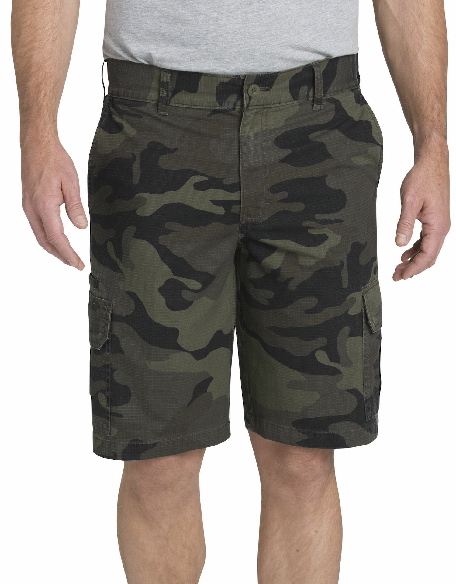 XLARGE×Dickies CAMO CARGO SHORTS Dickies Men's FLEX Ripstop Cargo Shorts in Moss Green/Black Camo