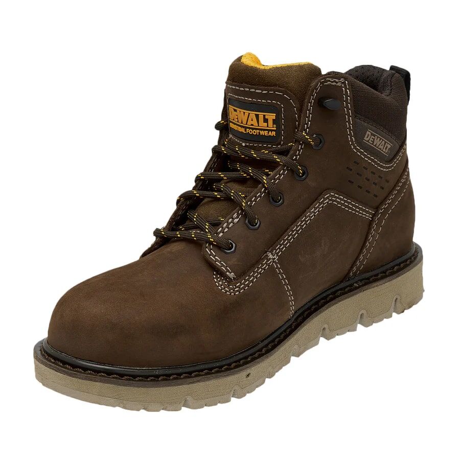 DEWALT Women's Flex Leather Steel Toe Safety Work Boot in Palm Brown