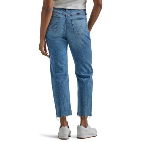 Wrangler Women's High Rise Straight Crop Jean inMedium Wash