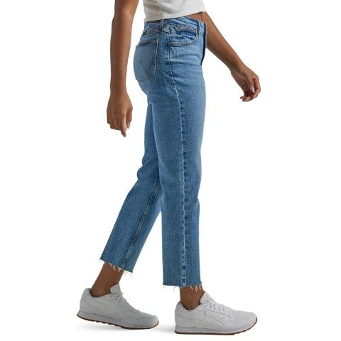 Wrangler Women's High Rise Straight Crop Jean inMedium Wash