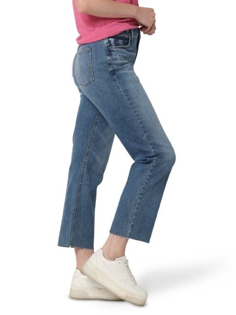 Wrangler Women's High Rise Straight Crop Jean inMedium Wash