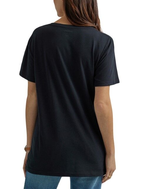 Wrangler Women's Wrangler Long Live Cowboys Boyfriend T-Shirt in Jet Black