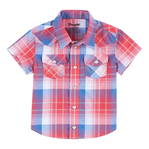 Wrangler® Western Baby Boy Shirt in Red/Blue Plaid
