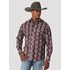 Wrangler® Men's Checotah® Western Long Sleeve Print Snap Shirt in Hickory