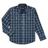 Wrangler® Western Boy's Wrinkle Resist Long Sleeve Shirt in Blue/Black