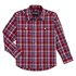 Wrangler® Western Boy's Wrinkle Resist Long Sleeve Shirt in Red/Blue Retro Plaid