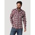 Wrangler® Men's Retro® Long Sleeve Western Plaid Snap Shirt in Burgundy
