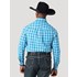 Wrangler® Men's George Strait Long Sleeve Plaid Button Shirt in Tranquil Blue