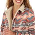 Wrangler® Women's Retro® Sherpa Lined Southwestern Print Button Jacket in Red/White Aztec