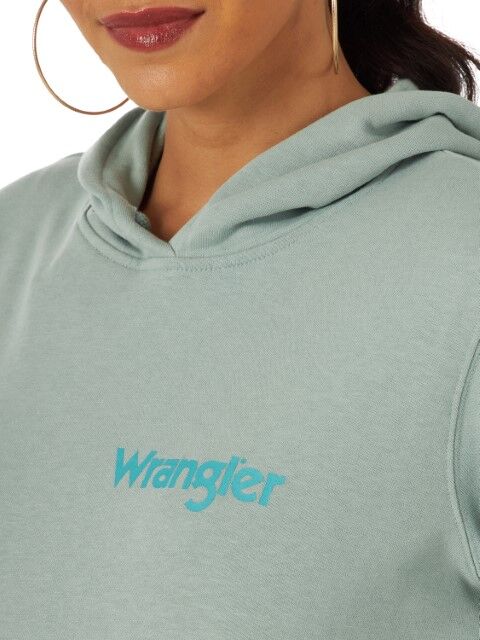 Wrangler Women's Retro Punchy Hoodie in Teal