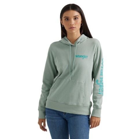 Wrangler Women's Retro Punchy Hoodie in Teal