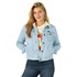 Wrangler® Women's Retro® Western Sherpa Lined Denim Button Jacket in Bleached Denim