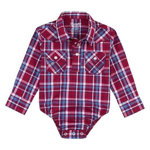 Wrangler® Western Baby Boy Bodysuit in Red Plaid
