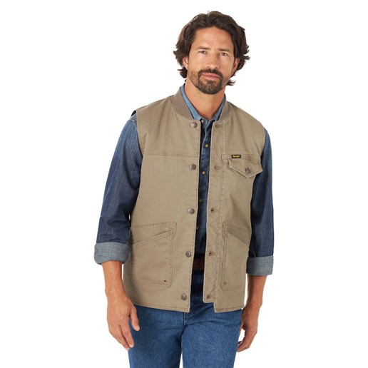 Wrangler® Men's Rancher Vest in Tan