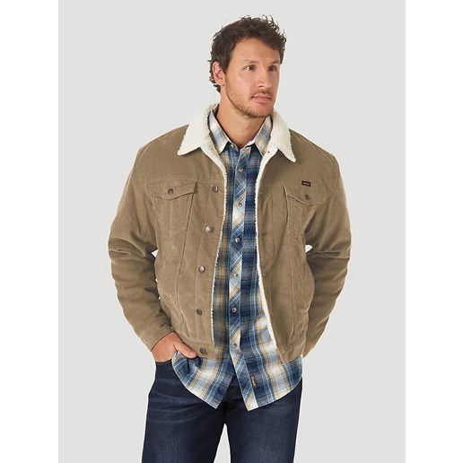 Wrangler® Men's Corduroy Sherpa Lined Jacket in Sepia Tint