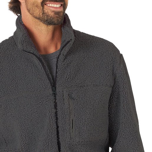 Wrangler® Men's Multi Pocket Sherpa Jacket in Charcoal