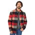 Wrangler® Men's Long Sleeve Sherpa Lined Flannel Snap Shirt Jacket in Racing Red