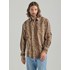Wrangler® Men's Checotah® Western Long Sleeve Classic Fit Print Snap Shirt in Brown