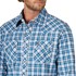 Wrangler® Men's Retro® Long Sleeve Modern Fit Snap Shirt in Blue/White