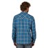 Wrangler® Men's Retro® Long Sleeve Flannel Modern Fit Snap Shirt in Blue/Black