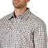 Wrangler® Men's Retro® Long Sleeve Plaid Snap Shirt in Brown/White