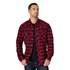 Wrangler® Men's Retro® Long Sleeve Flannel Modern Fit Snap Shirt in Red/Black