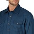 Wrangler® Men's Retro® Long Sleeve Solid Snap Shirt in Blue