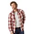 Wrangler® Men's Retro® Long Sleeve Plaid Snap Shirt in Red/White/Orange