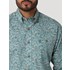 Wrangler® Men's George Strait Long Sleeve Paisley Button Shirt in Green