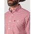 Wrangler® Men's George Strait Long Sleeve Plaid Button Shirt in Red