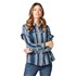 Wrangler® Women's Retro® Americana Long Sleeve Snap Shirt in Blue Multi