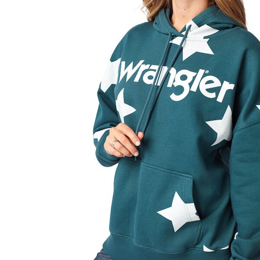 Wrangler® Women's Retro® Americana Hoodie in Blue
