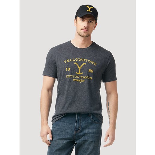 Wrangler X Yellowstone Men's 1886 T-Shirt In Caviar Heather