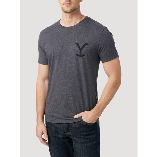 Wrangler X Yellowstone Men's Y Logo T-Shirt In Charcoal Heather