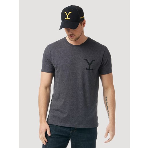 Wrangler X Yellowstone Men's Y Logo T-Shirt In Charcoal Heather