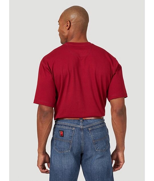 Wrangler® Riggs Workwear® Short Sleeve 1 Pocket Performance T-Shirt In Currant Red