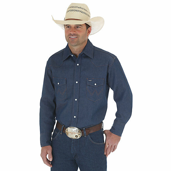 Cowboy Cut Work Western Rigid Denim Long Sleeve Shirt