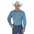 Men's Cowboy Cut® Work Western Stonewash Denim Long Sleeve Western Snap Solid Shirt